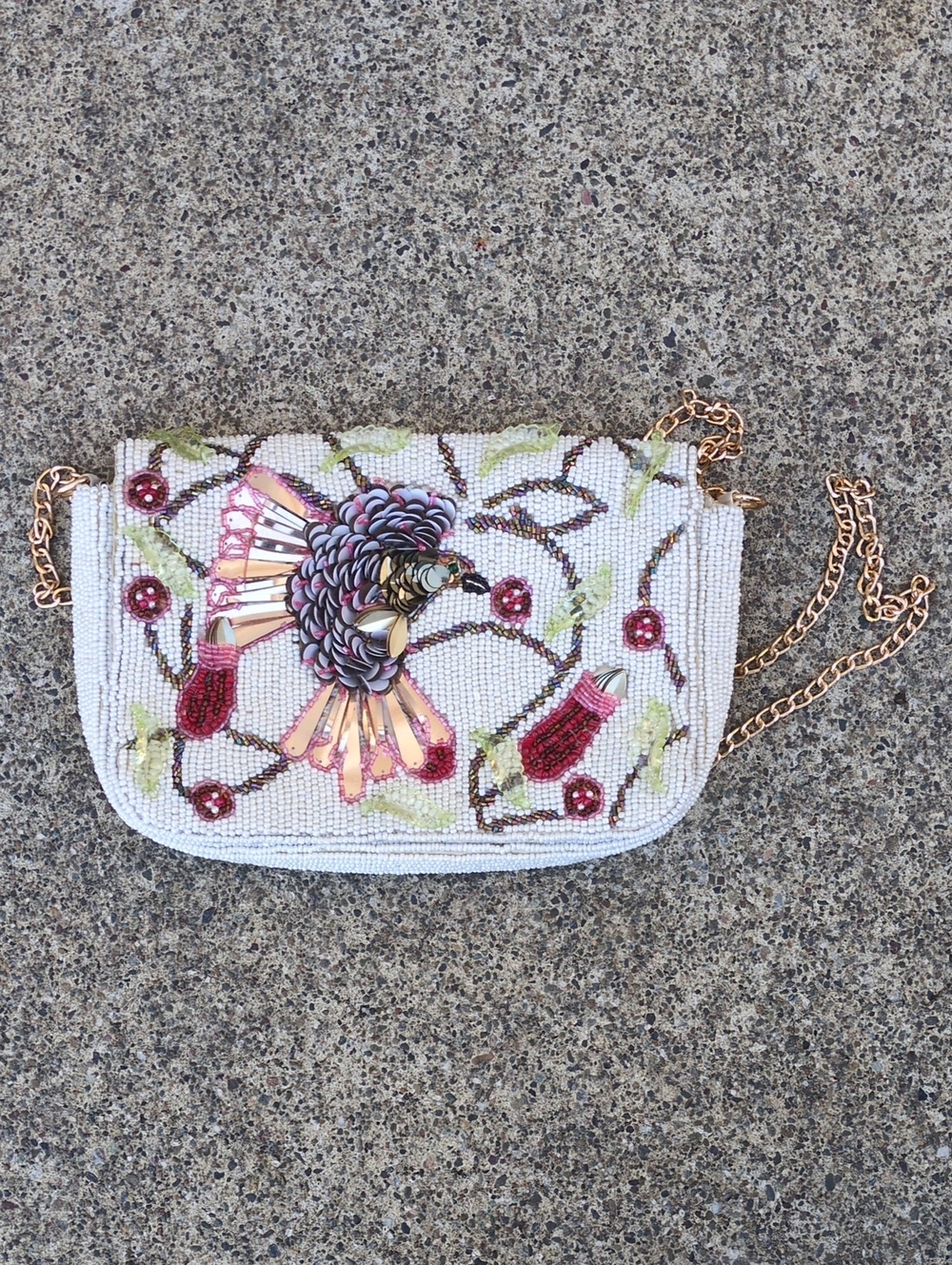 Beaded Bird Evening Bag